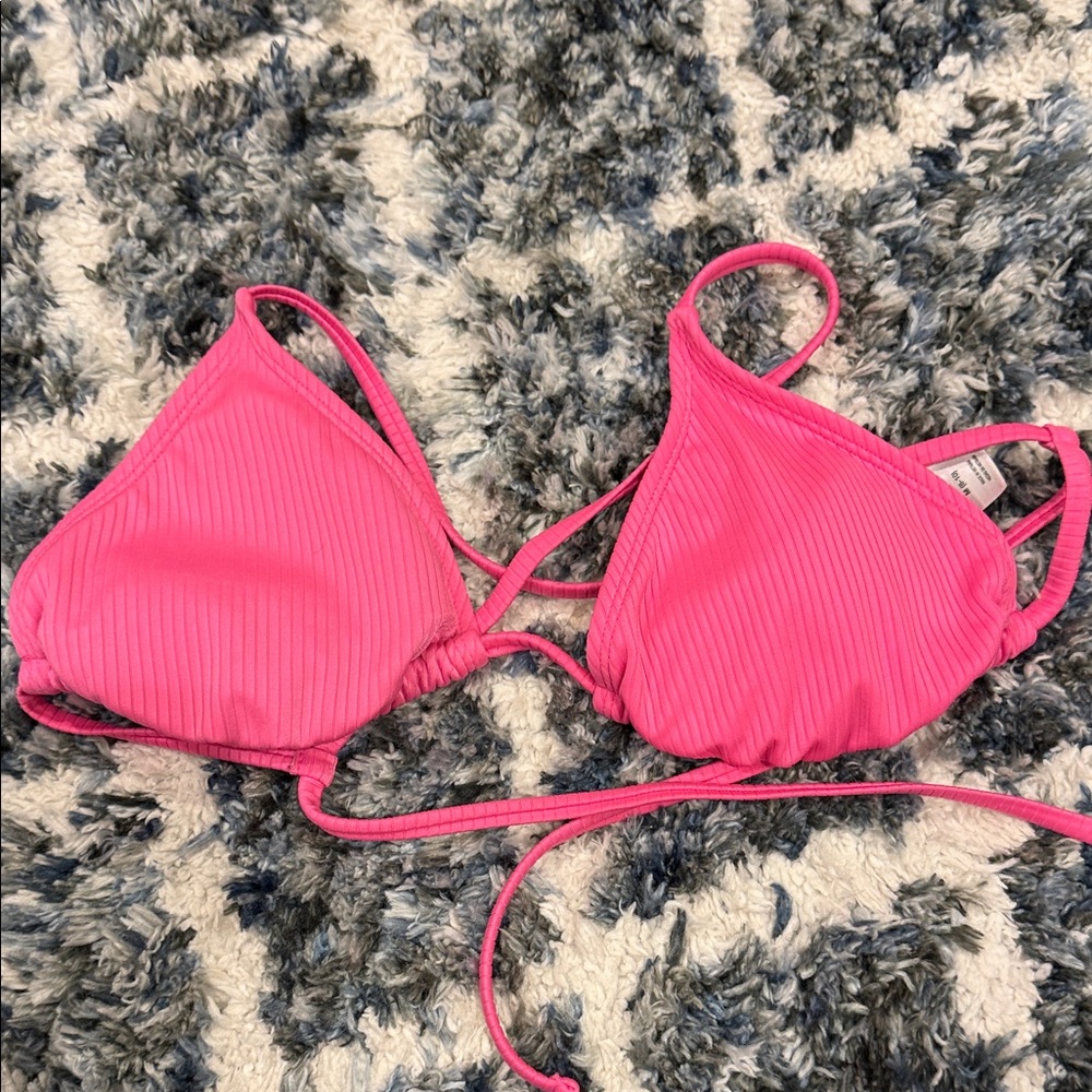 Wild Fable Pink Ribbed Triangle Top - Picture 6 of 6